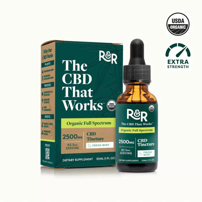 R&R Hemp Extract Tincture (Fresh Mint 2500mg)