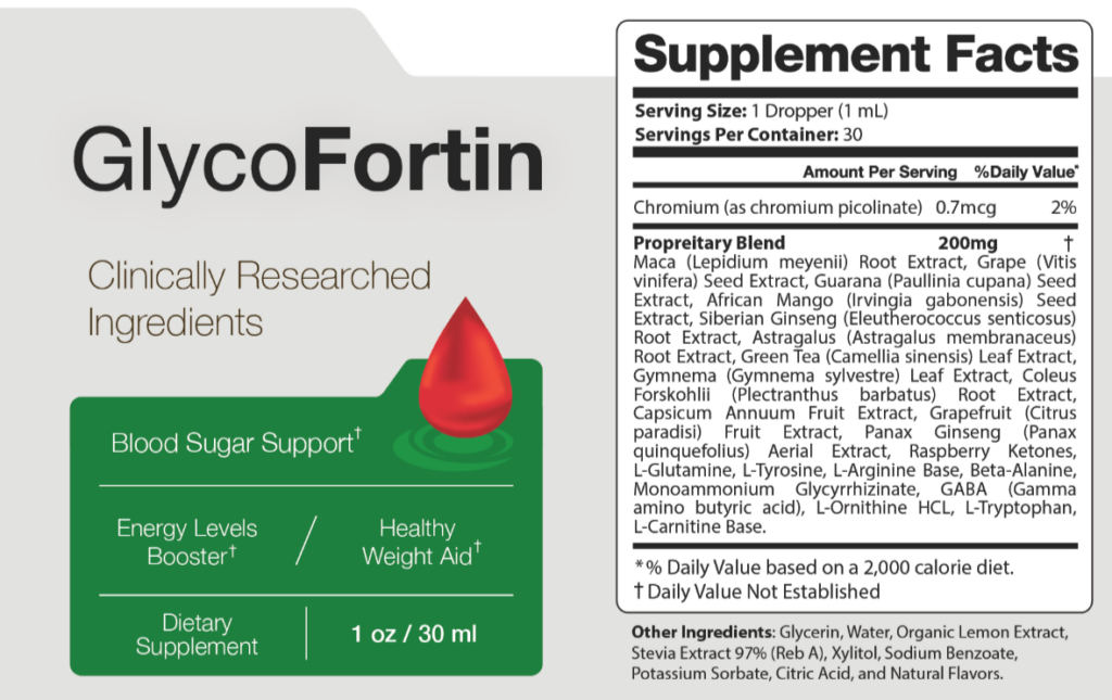 GlycoFortin supplement facts