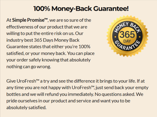 UroFresh guarantee
