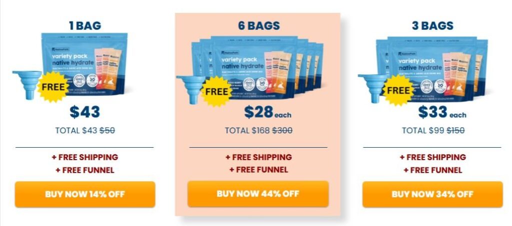 NativePath Hydrate Pricing