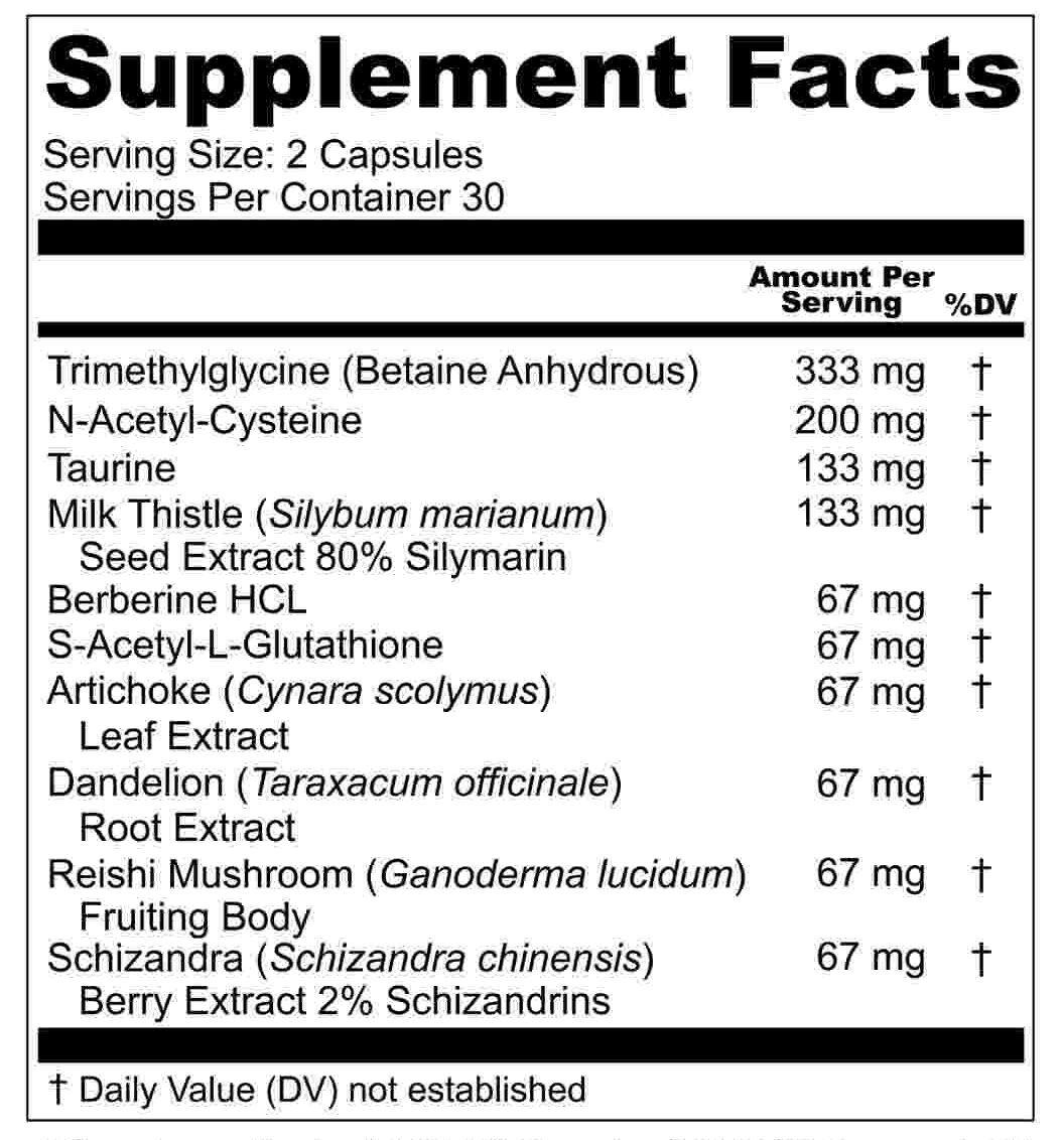 UpWellness Ultra Liver Supplement Facts